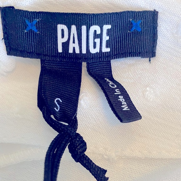 NWT PAIGE Nikola White Swiss Dot Peplum Blouse Size S - Picture 5 of 6